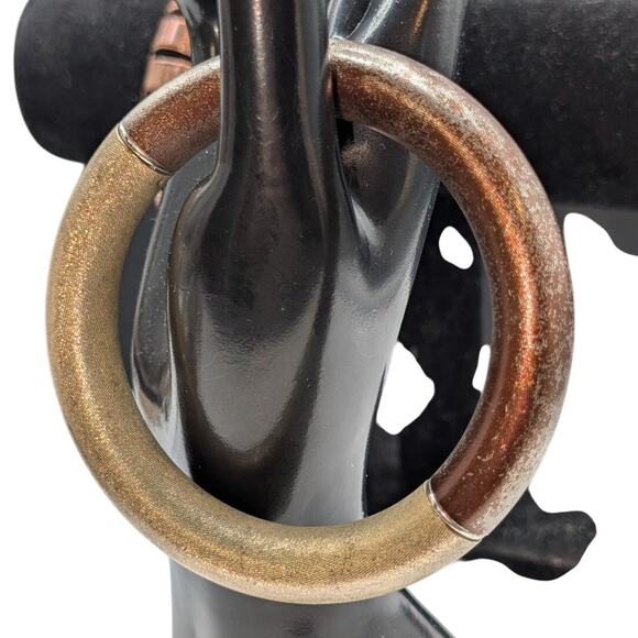 Lot of Three Vintage Metal Stone Inlay Bangle Bracelets - Picture 7 of 10